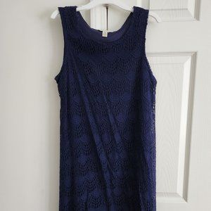 Navy Blue lace maternity dress